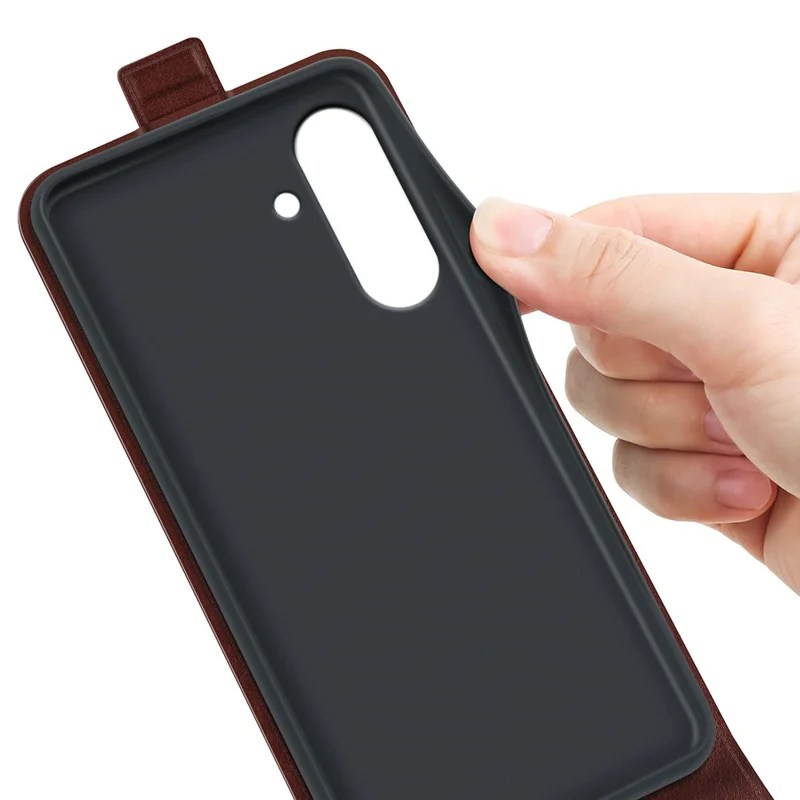 For Samsung Galaxy A36 5G / A56 5G Case with Card Slots Vertical Flip Leather Phone Cover - Brown