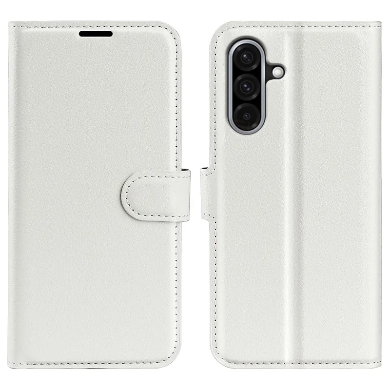 Чехол для Samsung Galaxy A36 5G, текстура личи, противоударный, кожаный бумажник, чехол для телефона - белый