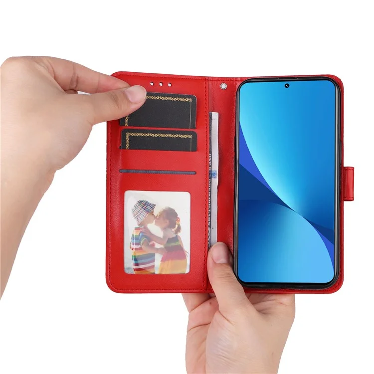 Pour Xiaomi 12 Lite 5g, Motif de Tournesol Imprimé PU Cuir Flip Stand Case de Téléphone Portefeuille Couverture de Téléphone de Protection Avec Sangle - Rouge