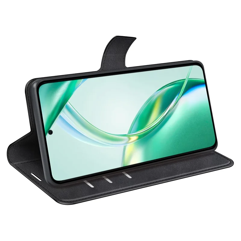 Carcasa para teléfono con textura de piel de ternera antiarañazos para Honor 200 Smart 5G / X7c 4G - Negro