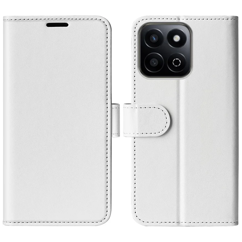 Funda de cuero para teléfono con textura de caballo loco, soporte y función de billetera para Honor 200 Smart 5G / X7c 4G - Blanco