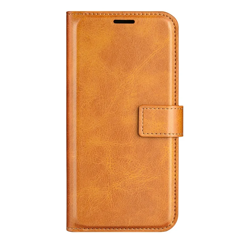 For Motorola Moto G75 5G Stand Case Anti-Scratch Calf Texture Leather Phone Cover - Yellow