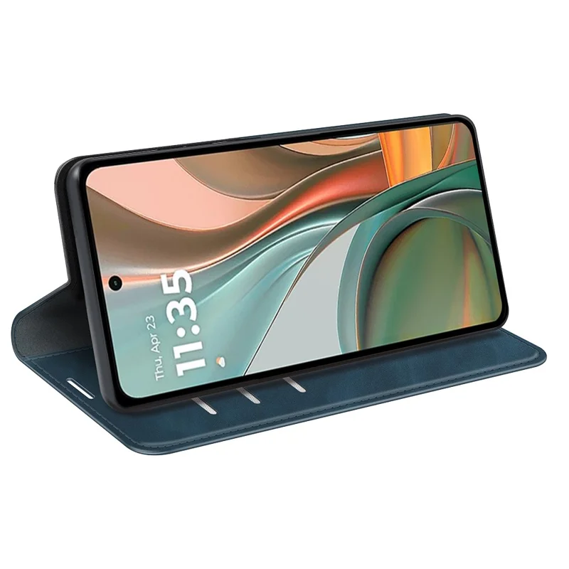 Pour Motorola Moto G75 5G Étui Peau-Toucher Portefeuille en Cuir Étui de Téléphone - Bleu