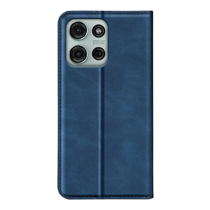 Pour Motorola Moto G75 5G Étui Peau-Toucher Portefeuille en Cuir Étui de Téléphone - Bleu
