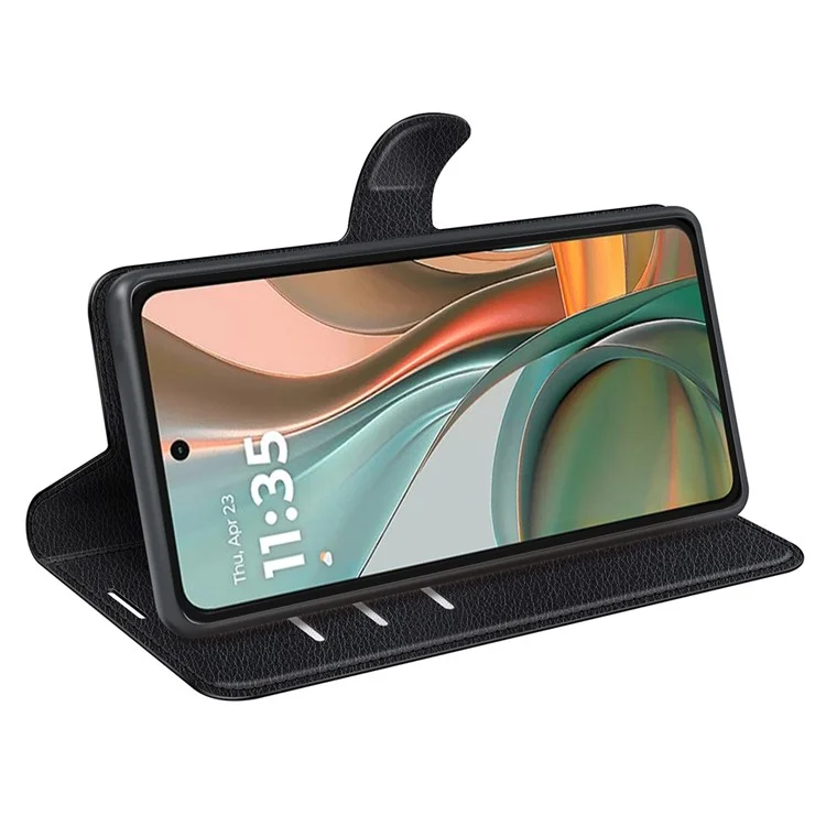 Per Motorola Moto G75 5G Custodia Texture Litchi Custodia Protettiva in Pelle con Portafoglio - Nero