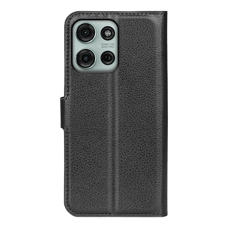 Per Motorola Moto G75 5G Custodia Texture Litchi Custodia Protettiva in Pelle con Portafoglio - Nero
