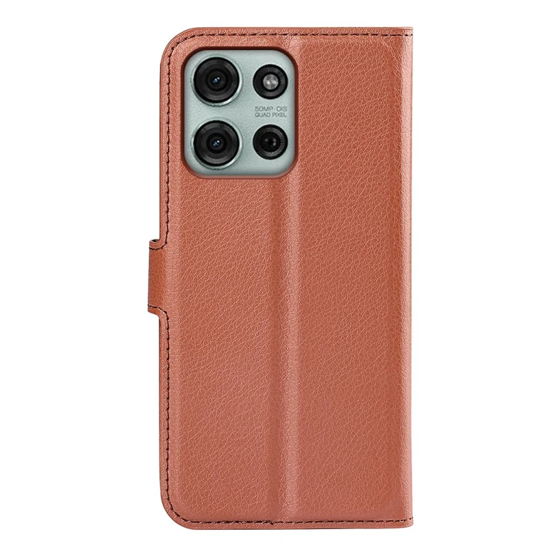 For Motorola Moto G75 5G Case Litchi-struktur Stødfast Læder Wallet Telefonbeskyttelse - Brun