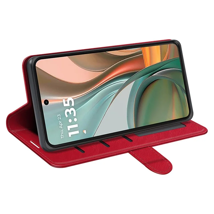 Для Motorola Moto G75 5G Чехол-книжка с текстурой под кожу Crazy Horse, Кожаный чехол для телефона - Красный