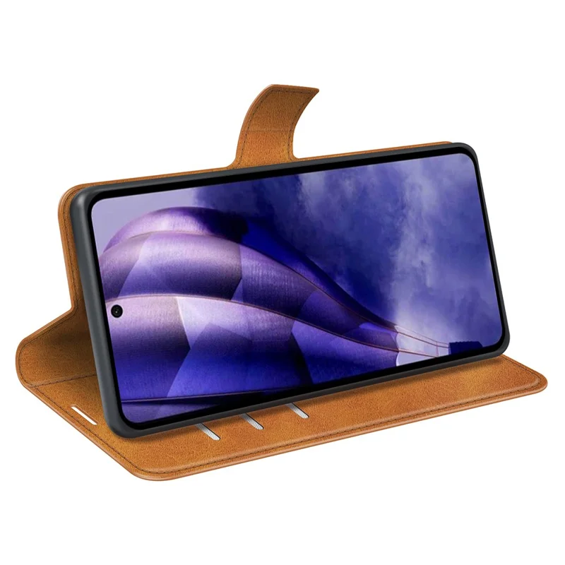 For HMD Skyline Stand Case Anti-Scratch Calf Texture Leather Phone Cover - Yellow