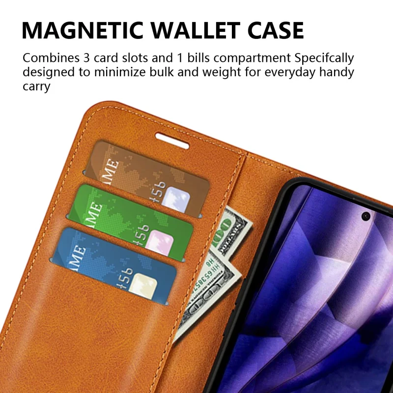 For HMD Skyline Stand Case Anti-Scratch Calf Texture Leather Phone Cover - Yellow