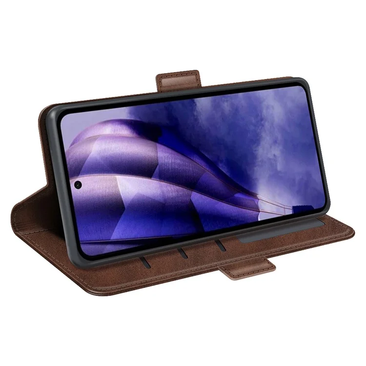 For HMD Skyline Stand Case Calf Texture Leather Wallet Phone Cover - Brown