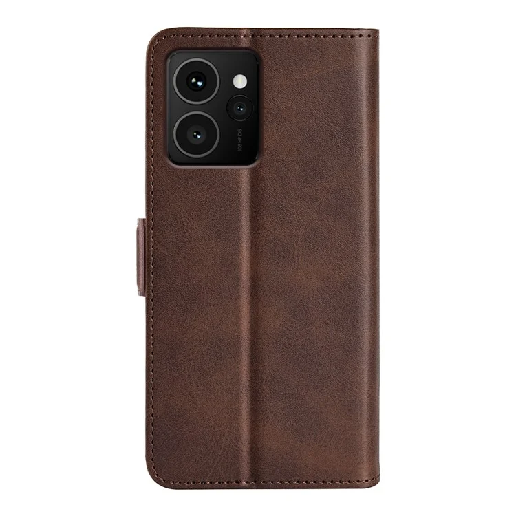 For HMD Skyline Stand Case Calf Texture Leather Wallet Phone Cover - Brown