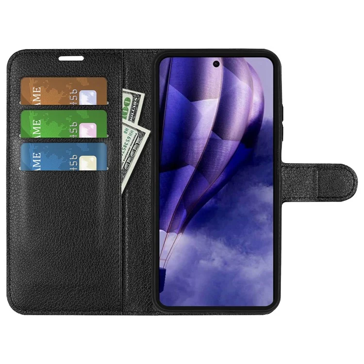 Für HMD Skyline Case Litchi Texture Stoßfeste Leder-Brieftasche Telefonabdeckung - Schwarz