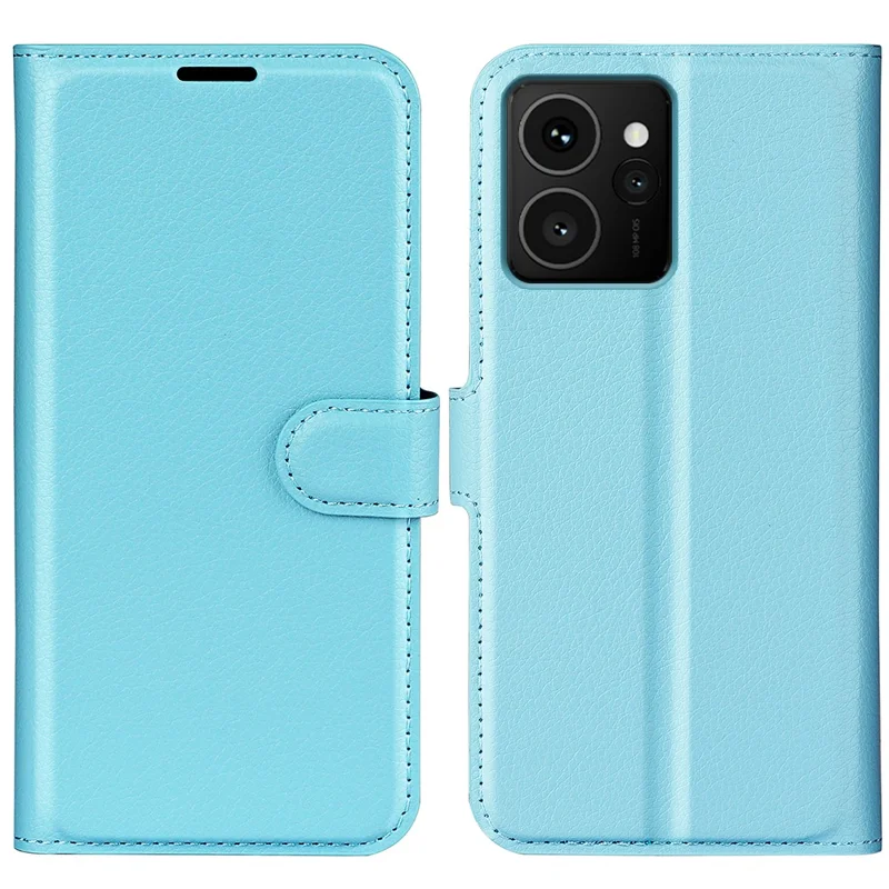For HMD Skyline Case Litchi Texture Shockproof Leather Wallet Phone Cover - Blue