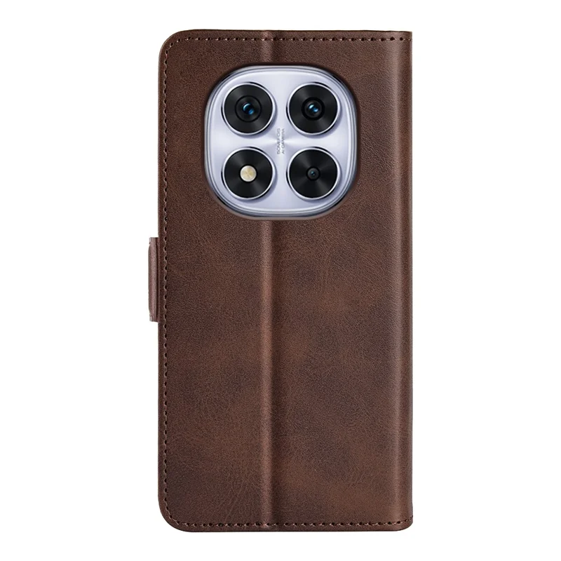 For Xiaomi Redmi Note 14 Pro 5G / Poco X7 5G Stand Case Calf Texture Leather Wallet Phone Cover - Brown