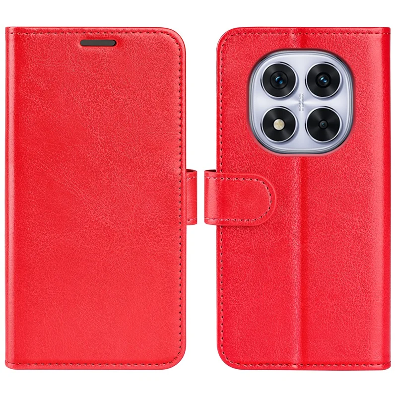Für Xiaomi Redmi Note 14 Pro 5G Wallet Case Crazy Horse Textur Ständer Leder Handyhülle - Rot
