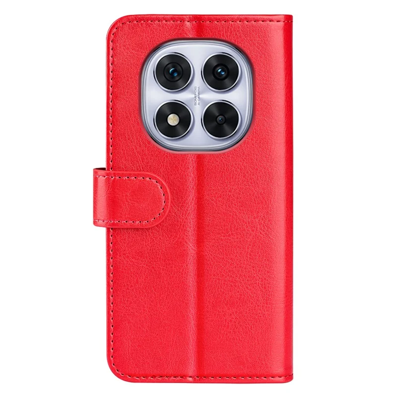 Für Xiaomi Redmi Note 14 Pro 5G Wallet Case Crazy Horse Textur Ständer Leder Handyhülle - Rot