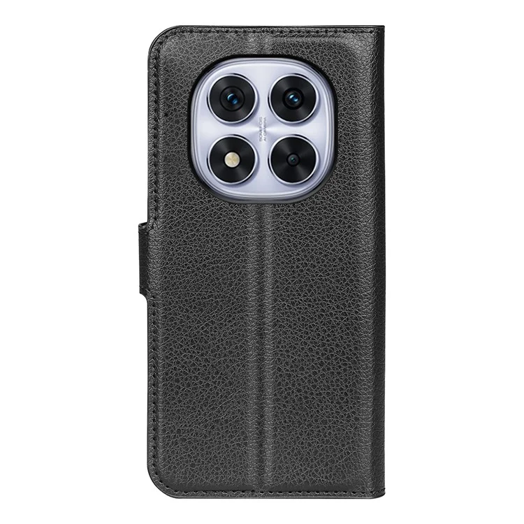For Xiaomi Redmi Note 14 Pro 5G / Poco X7 5G Case Litchi Texture Shockproof Leather Wallet Phone Cover - Black