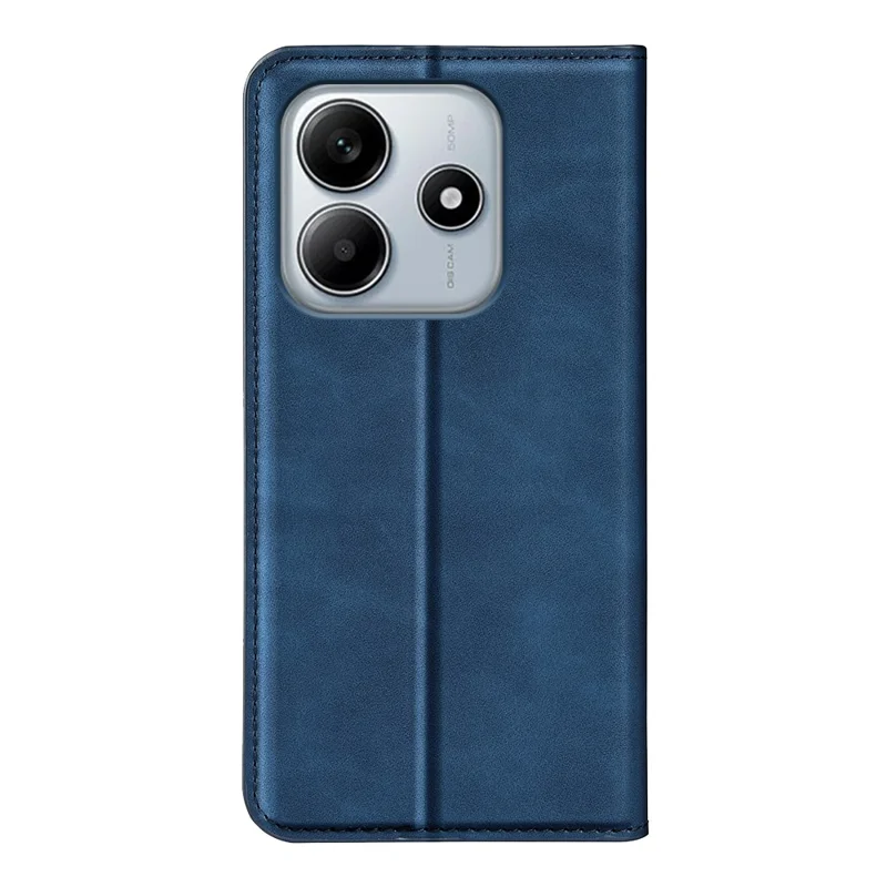 For Xiaomi Redmi Note 14 5G Case Skin-Touch Leather Wallet Phone Cover - Blue