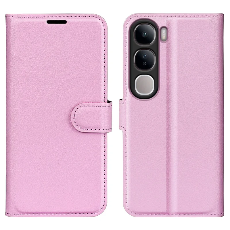 For vivo V40 Lite 5G Case Litchi Texture Shockproof Leather Wallet Phone Cover - Pink