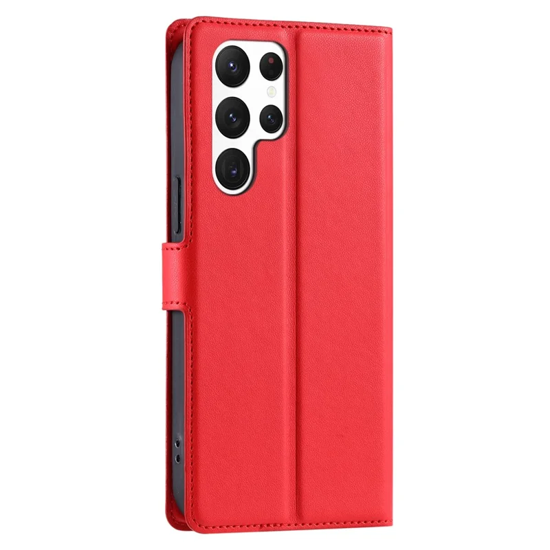 Funda para Samsung Galaxy S24 Ultra Dots Imprinted PU Leather Flip Phone Cover con ranura para tarjeta, correa - Rojo