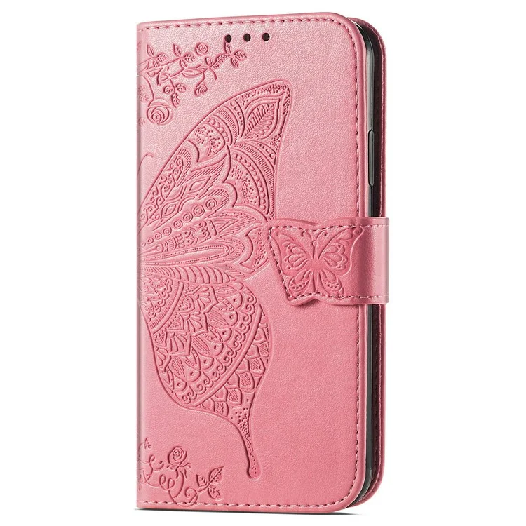 Custodia per Realme 13 Pro 5G in pelle PU Wallet Phone Cover Butterfly Pattern - Rosa