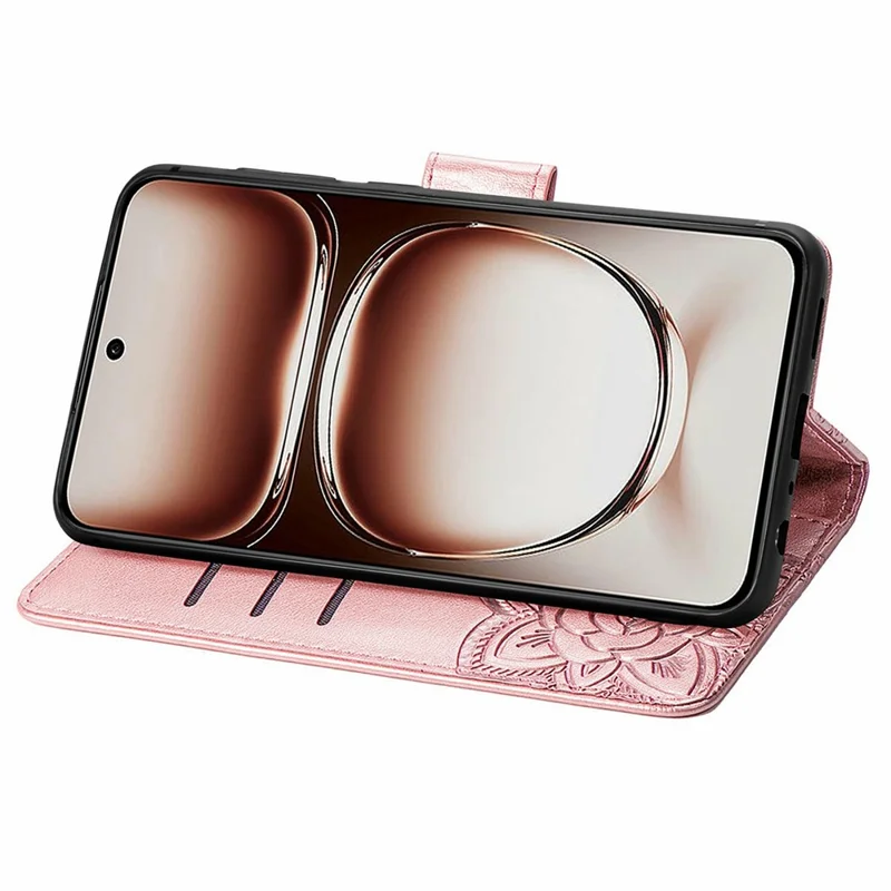 For Oppo A80 5G Case PU Leather Wallet Phone Cover Butterfly Pattern - Rose Gold