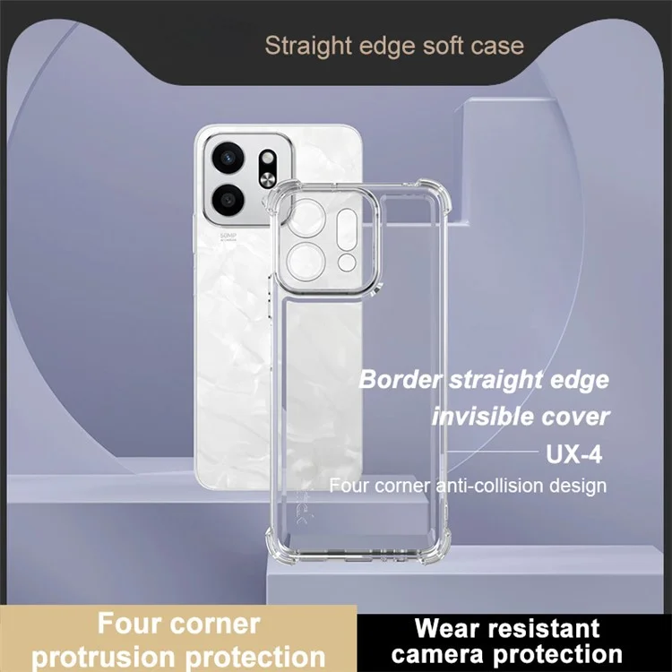 IMAK UX-4 Series for Honor Play 9T Case Straight Frame Four Corner Shockproof Clear TPU Cover