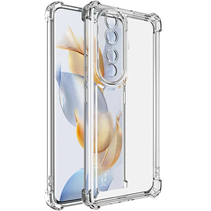 Funda IMAK UX-4 Series para Honor 90 Pro, marco recto, protección de cuatro esquinas, cubierta transparente de TPU a prueba de golpes.