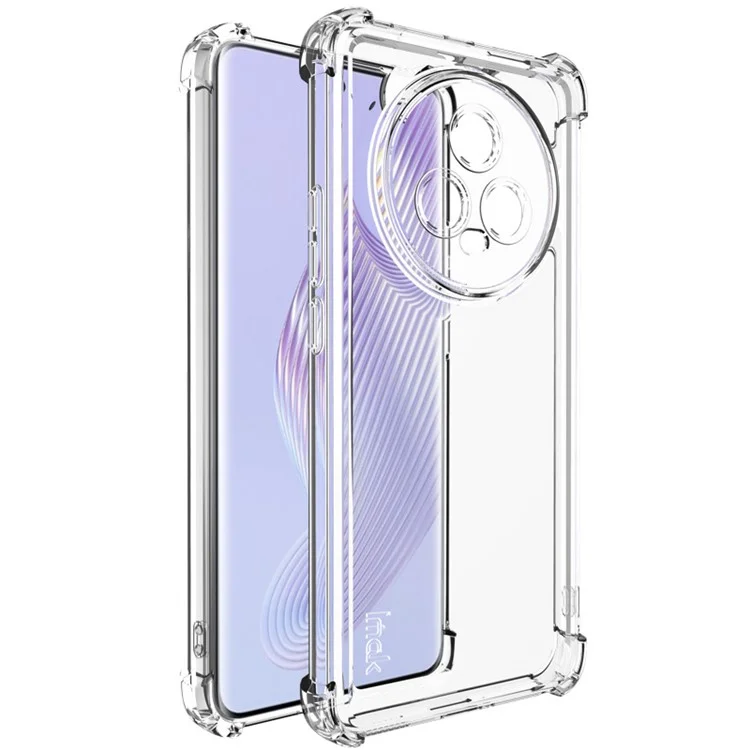 Capa IMAK UX-4 Series para Honor Magic5 com estrutura reta, proteção dos quatro cantos e revestimento claro de TPU à prova de choques.