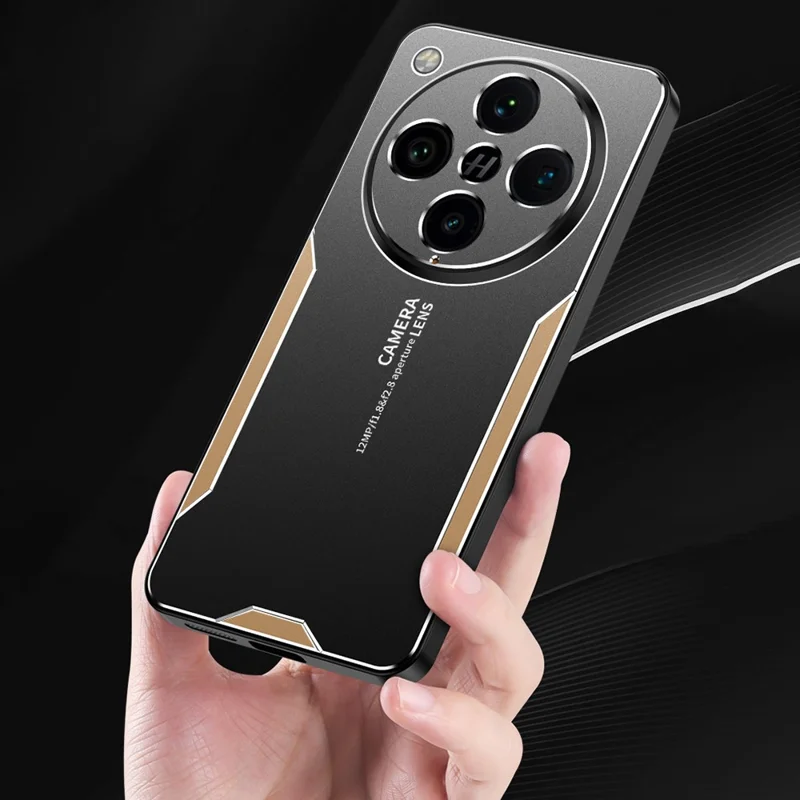For Oppo Find X8 Pro 5G Phone Case Aluminium Alloy TPU PC Back Cover - Gold