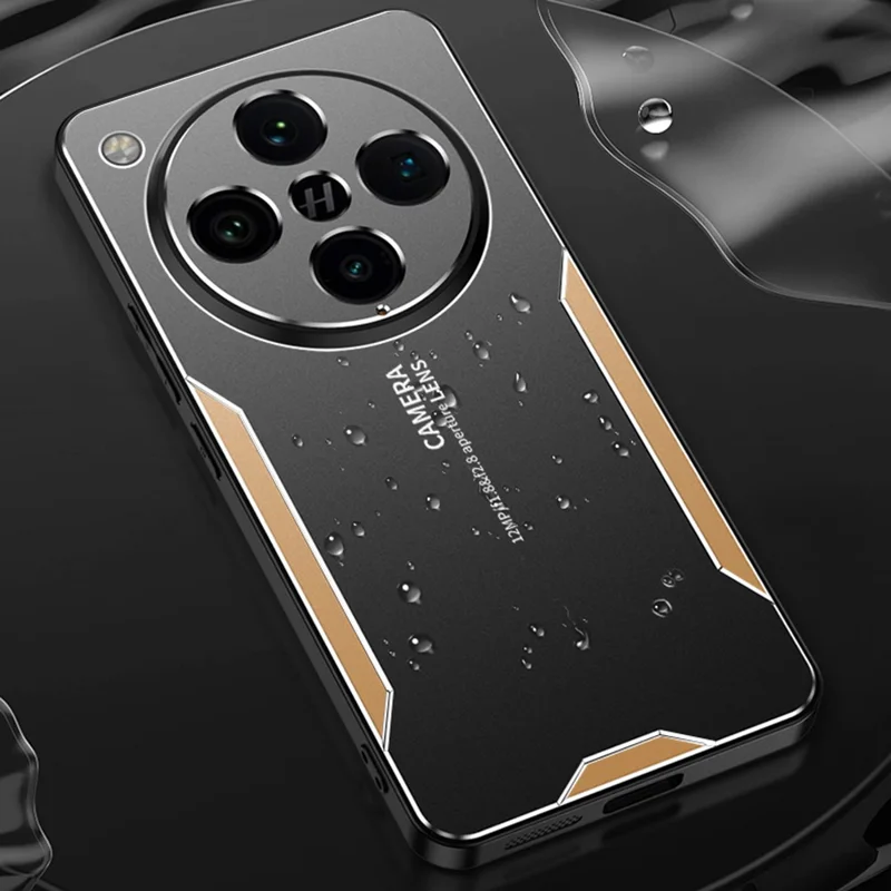 For Oppo Find X8 Pro 5G Phone Case Aluminium Alloy TPU PC Back Cover - Gold