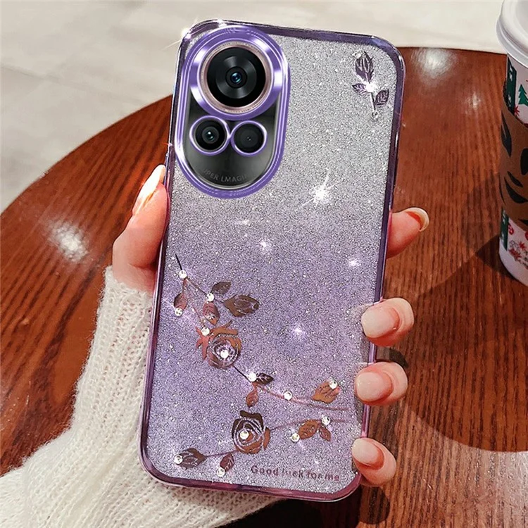 Capa para Huawei nova 13 da KADEM, de TPU flexível com flor e gradiente - Roxo