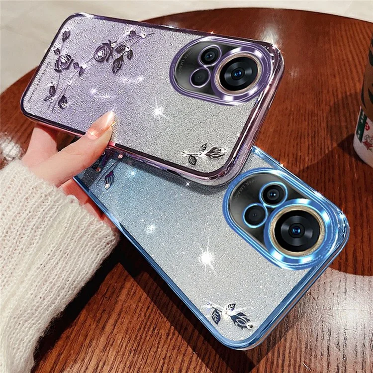 Capa para Huawei nova 13 da KADEM, de TPU flexível com flor e gradiente - Roxo