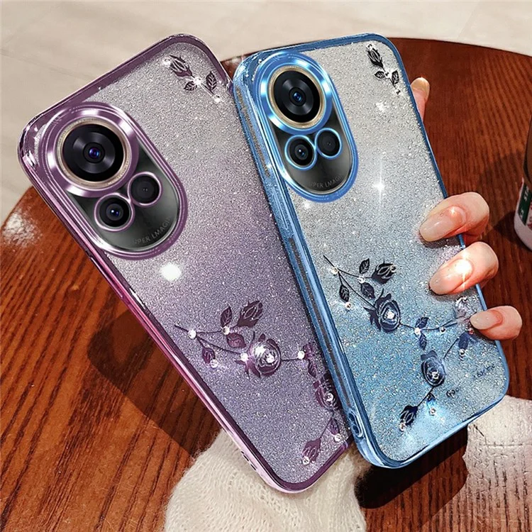 Capa para Huawei nova 13 da KADEM, de TPU flexível com flor e gradiente - Roxo