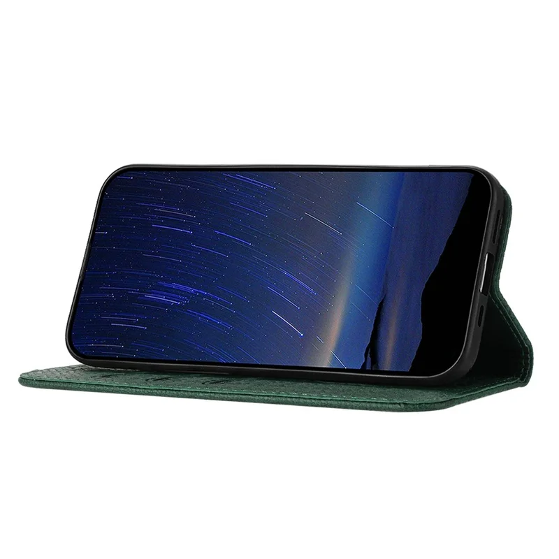 For Xiaomi Redmi Note 14 Pro+ 5G Magnetic Case Woven Texture Card Slots Cover - Green