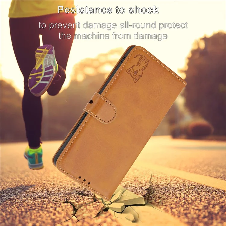 For Sony Xperia 5 IV 5G Case Happy Cat Pattern Imprinted Leather Wallet Phone Cover - Yellow