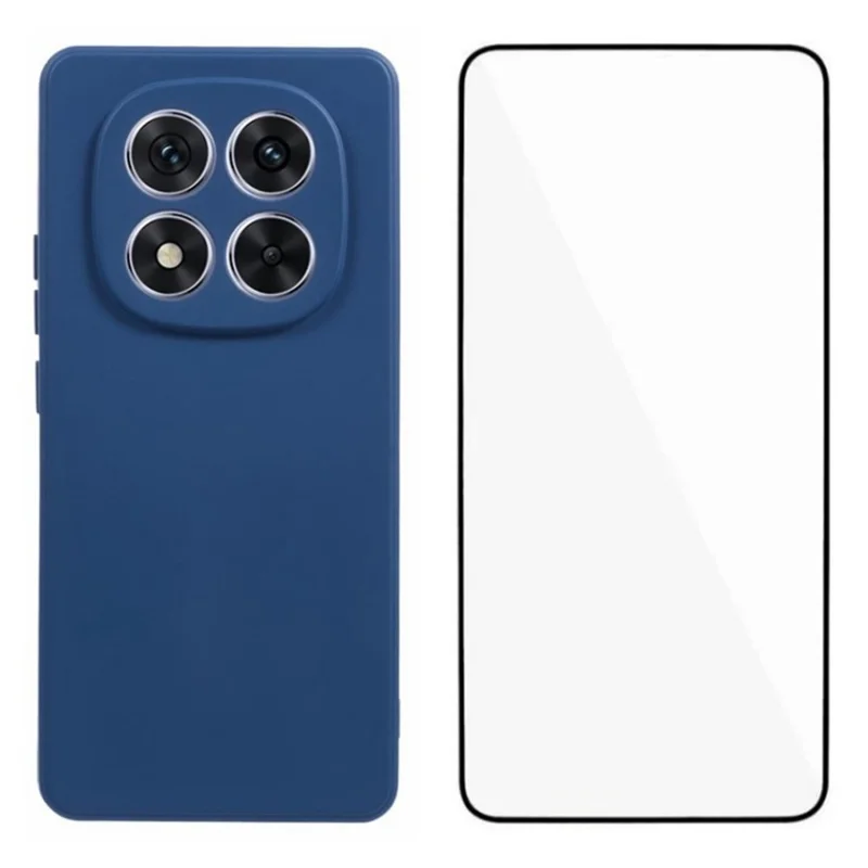 WANLONFENG Seria RB2 dla Xiaomi Redmi Note 14 Pro 5G / Poco X7 5G, etui TPU z osłoną ekranu - szafir