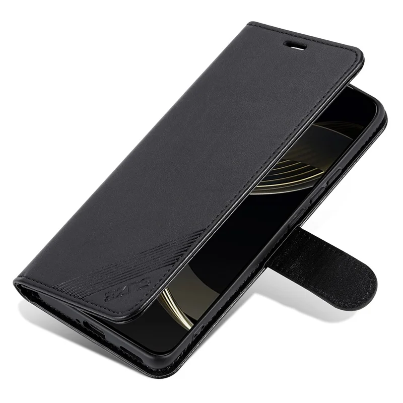 AZNS Pour Oppo Find X8 Pro 5G Étui Anti-Rayures en Cuir PU avec Support - Noir