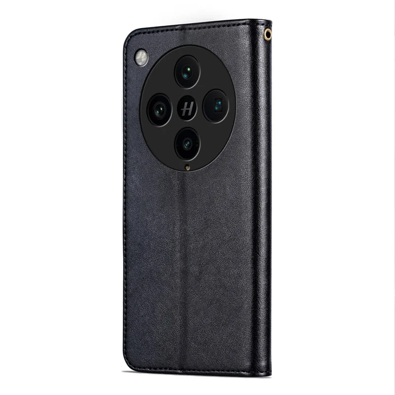 AZNS Pour Oppo Find X8 Pro 5G Étui Anti-Rayures en Cuir PU avec Support - Noir