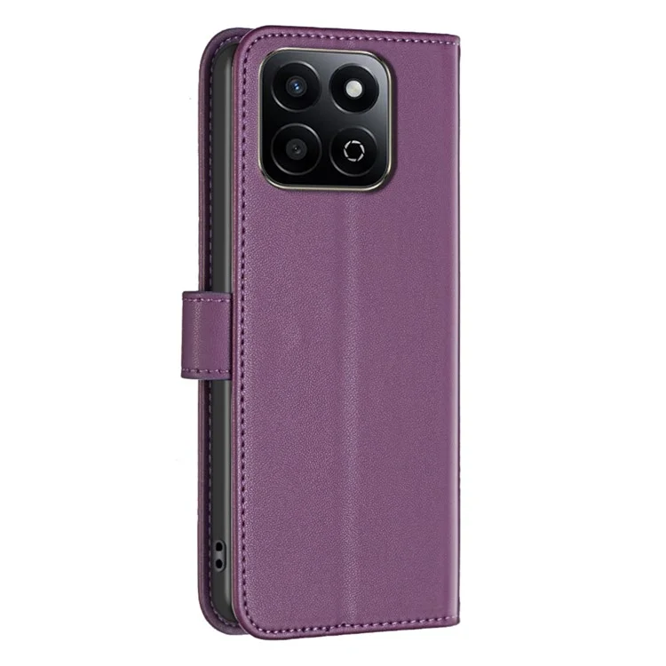 BINFEN COLOR BF17 Para Honor X7c 4G / 200 Smart 5G Case Carteira Folio Flip Capa de Couro - Roxo Escuro