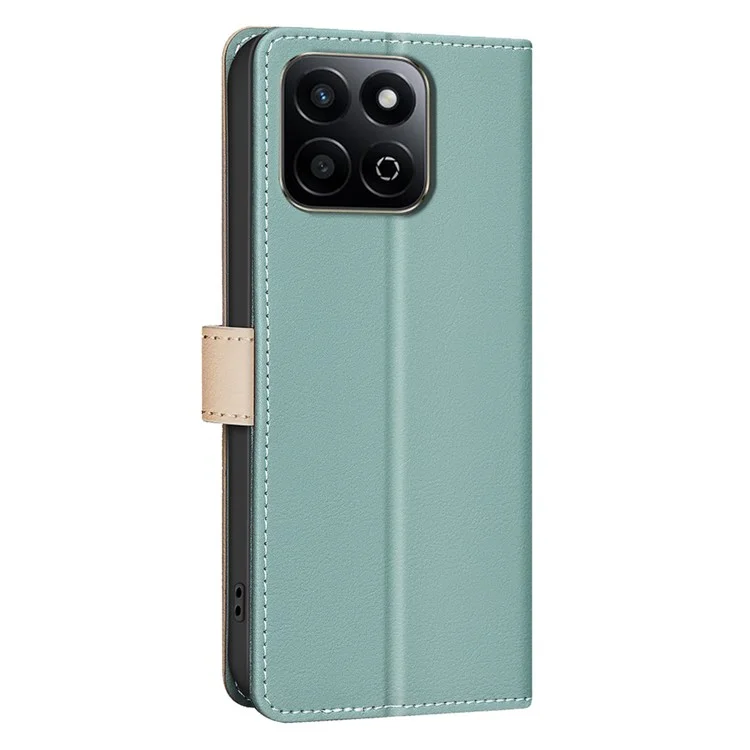 BINFEN COLOR BF33 para Honor X7c 4G / 200 Smart 5G Capa de Couro Splicing Color RFID Blocking - Verde
