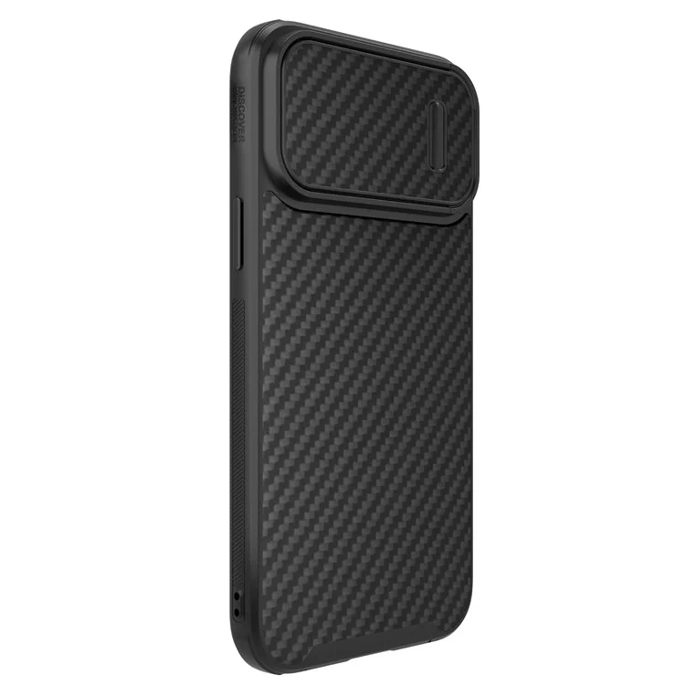 Nillkin Para Iphone 14 Pro Max Carbon Fiber Case Slide Camera Protección PC + TPU Cubierta Compatible Con Magsafe