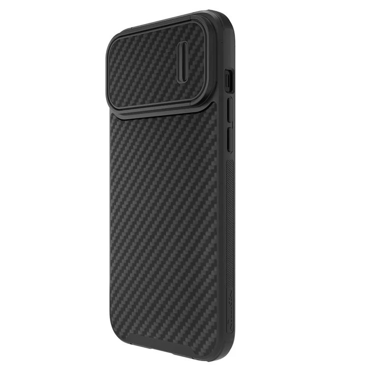 Nillkin Para Iphone 14 Pro Max Carbon Fiber Case Slide Camera Protección PC + TPU Cubierta Compatible Con Magsafe