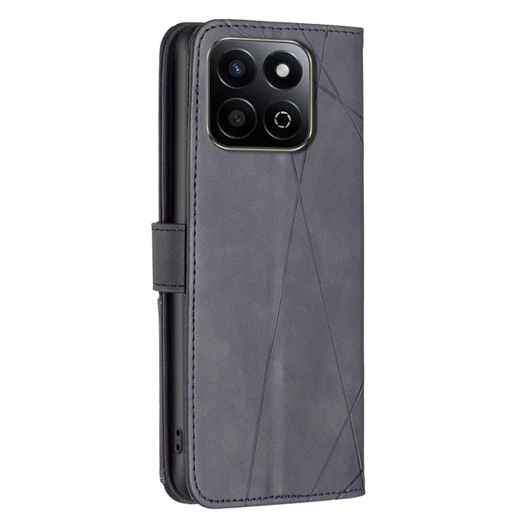 Étui en cuir à rabat BINFEN COLOR BF05 pour Honor X7c 4G / 200 Smart 5G avec support - Noir