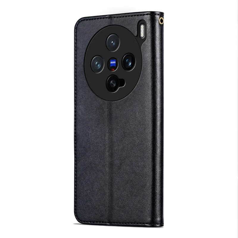 AZNS Para o vivo X200 Pro mini 5G Case Anti-Scratch PU Leather Stand Wallet Phone Cover - Black