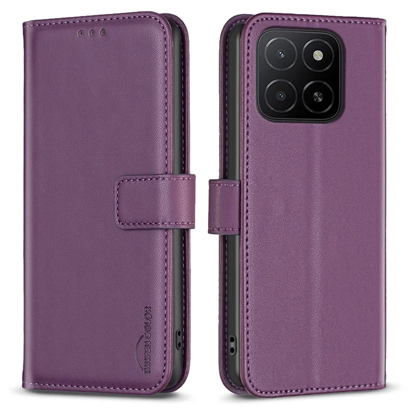 ЧЕХОЛ-КОШЕЛЕК BINFEN COLOR BF17 для Honor X5b - темно-фиолетовый