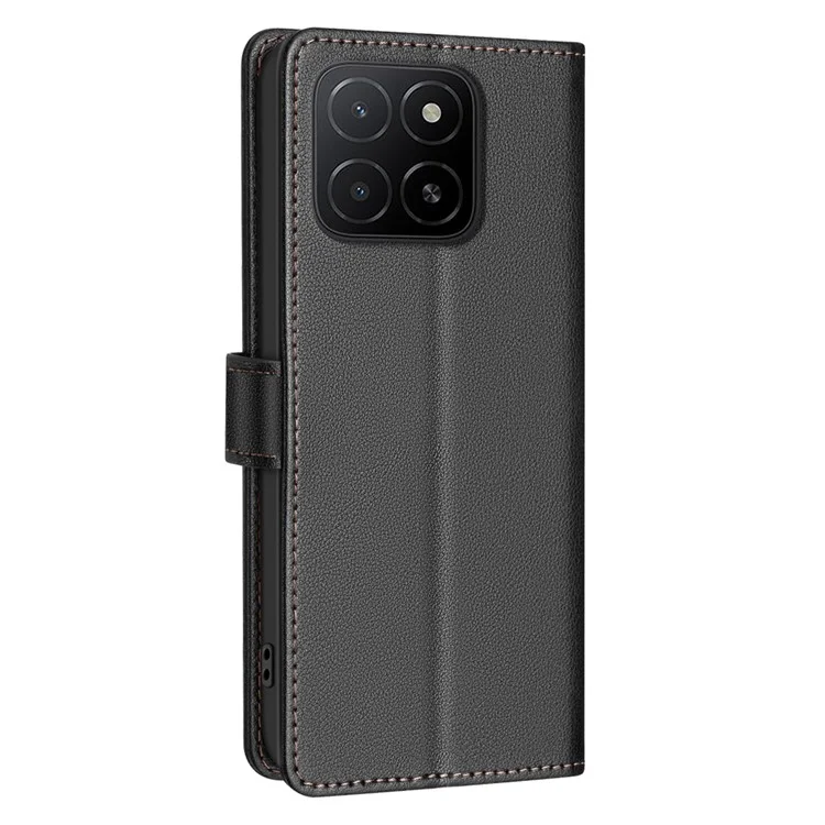 BINFEN COLOR BF32 Per Honor X5b Smart 5G Custodia in pelle con portafoglio e blocco RFID - Nero