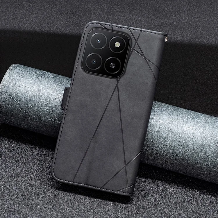 Custodia in pelle BINFEN COLOR BF05 For Honor X5b con portafoglio e supporto - Nera