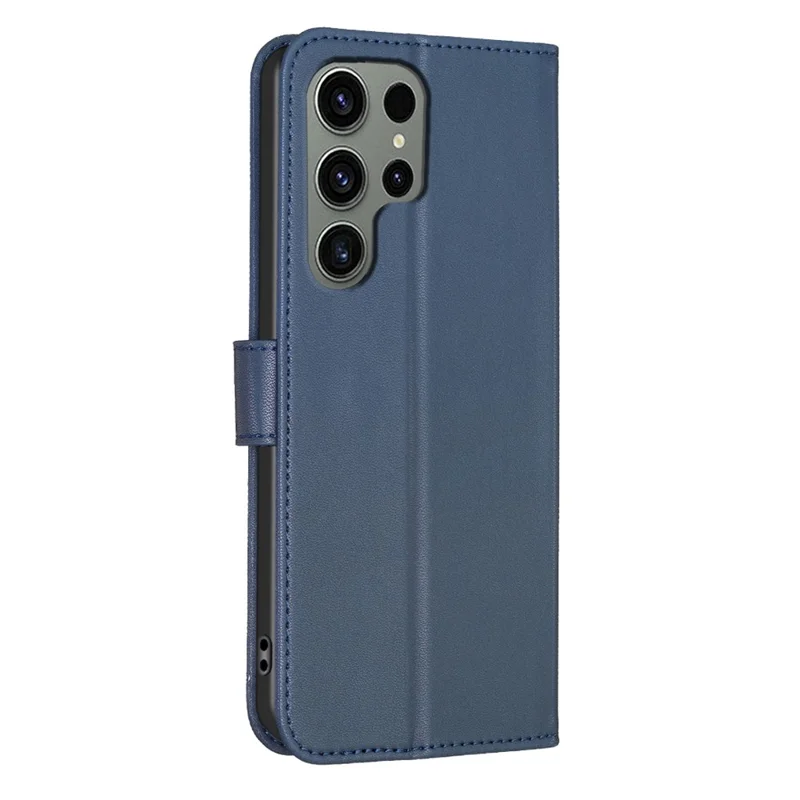 For Samsung Galaxy S25 Ultra Case Clover Pattern Wallet Stand View Leather Phone Cover - Blue